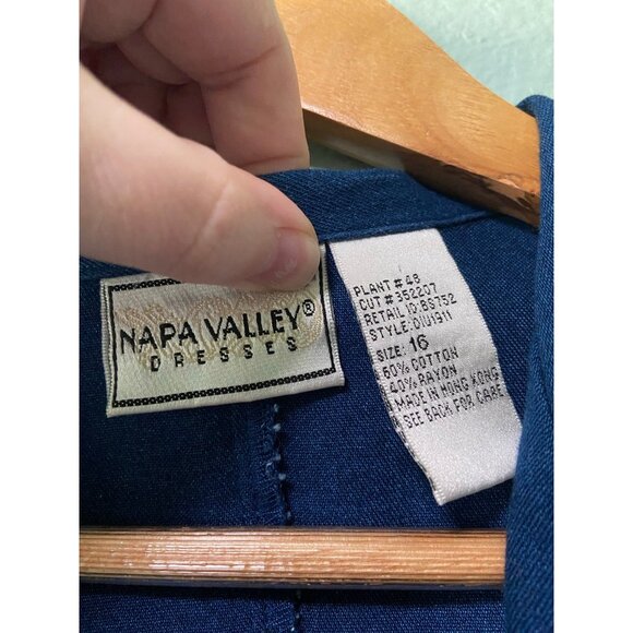 Vintage Napa Valley Dresses Women's Dress‎ and Jacket Blue Denim w/ Rocks Set 16 - Picture 9 of 11